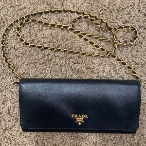 Prada chain wallet purse